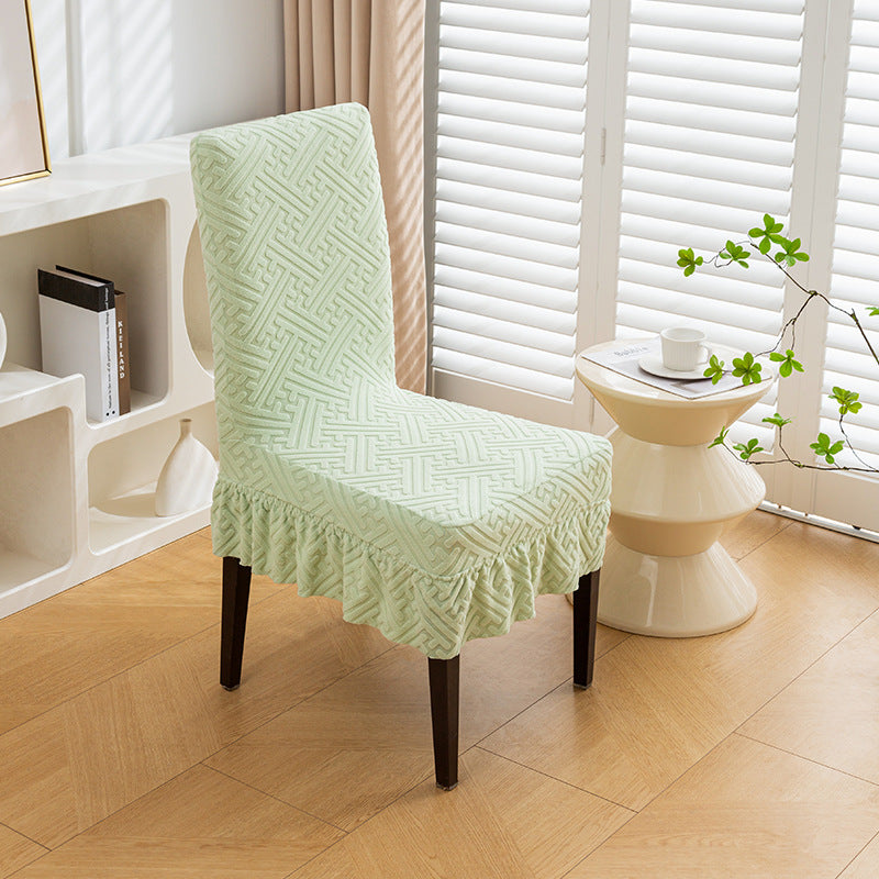 🌈【6 COLORES DISPONIBLES】✨【4 piezas】🪑Falda jacquard simple con respaldo engrosado, funda de asiento universal integrada