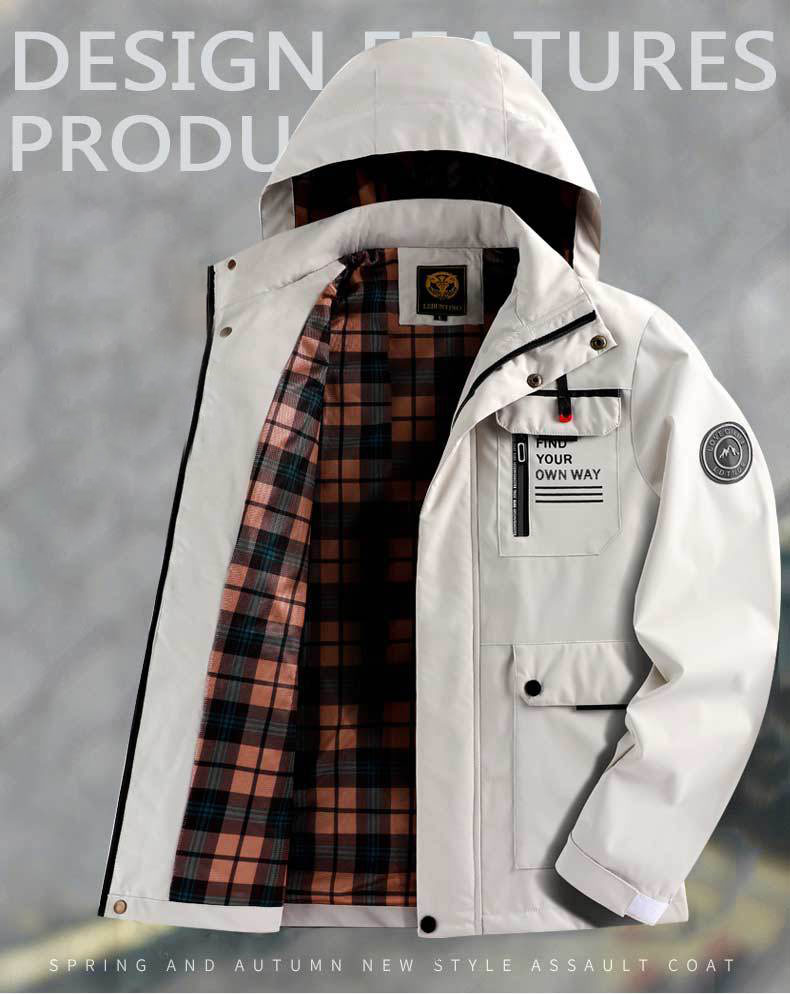 🔥【M~4XL】 2024 Nueva chaqueta de montañismo al aire libre impermeable a prueba de viento para hombres 3855379