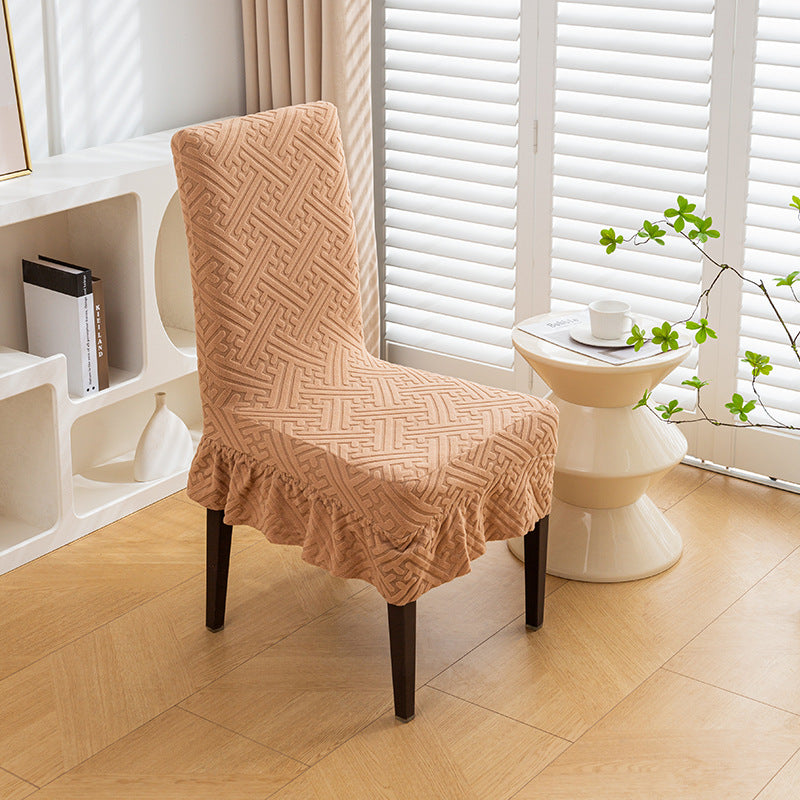 🌈【6 COLORES DISPONIBLES】✨【4 piezas】🪑Falda jacquard simple con respaldo engrosado, funda de asiento universal integrada
