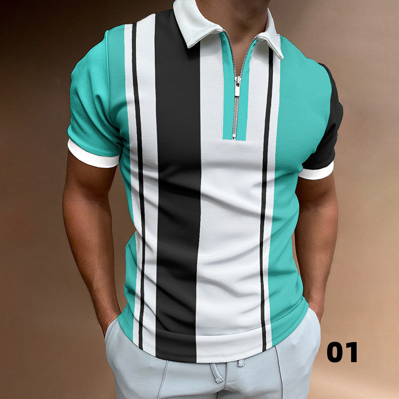 👕【S-5XL】Polo deportivo con cremallera para hombre