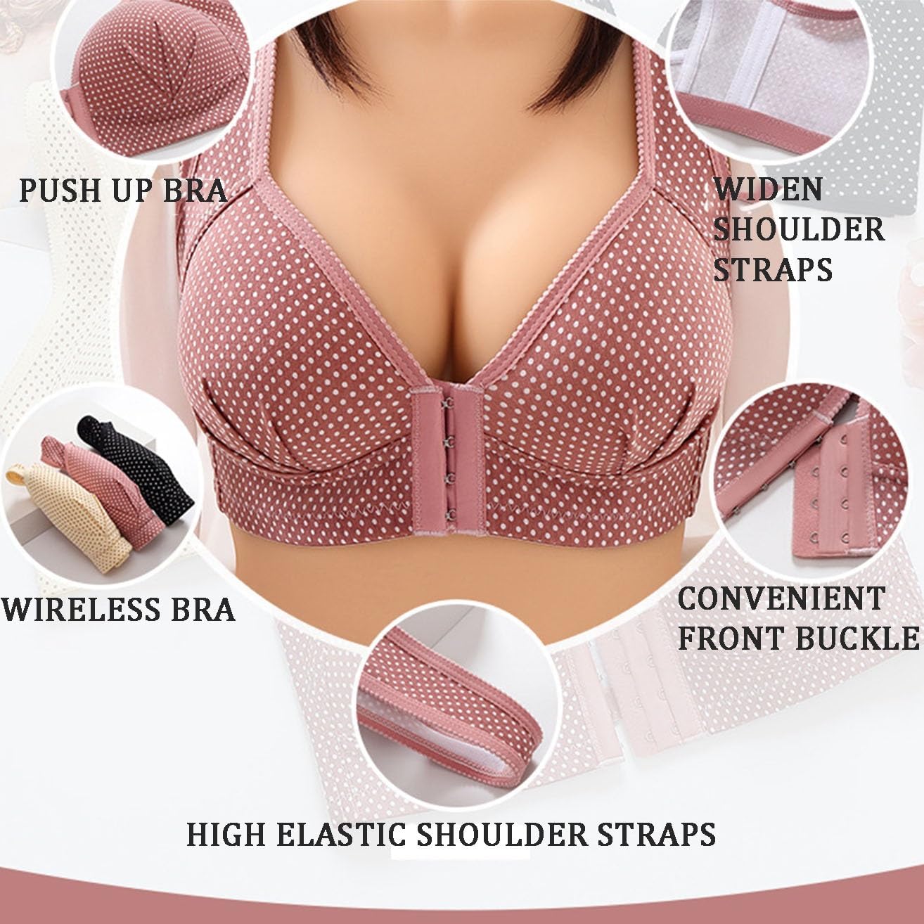 💥【Ofertă specială pe durată limitată -3BUC】【49-120KG】 Sutien cu push-up de înaltă calitate, la modă și sexy