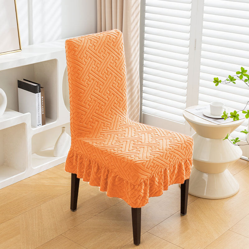 🌈【6 COLORES DISPONIBLES】✨【4 piezas】🪑Falda jacquard simple con respaldo engrosado, funda de asiento universal integrada
