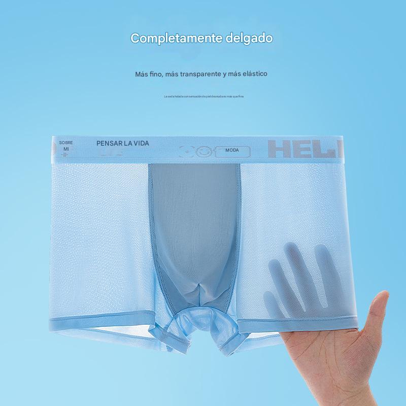🧊【Juego de 6 piezas】Calzoncillos tipo bóxer de seda de hielo finos y transpirables para hombre, superventas de verano