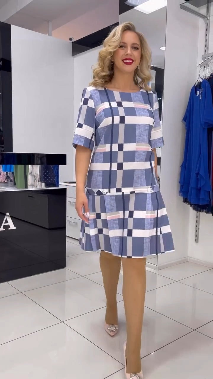 👗 【S-5XL】2025 noua rochie multicolora eleganta in carouri
