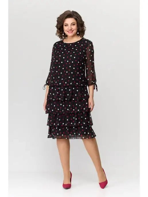 šš„ćS-5XLćšRochie de lux cu siluetÄ uČoarÄ, confecČionatÄ din Čifon confortabil