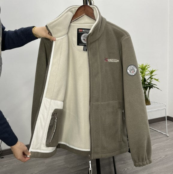 💁♂️💁♂️【XS-3XL】Chaqueta de terciopelo grueso de lana de talla grande informal cálida de otoño e invierno para hombre