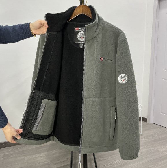 💁♂️💁♂️【XS-3XL】Chaqueta de terciopelo grueso de lana de talla grande informal cálida de otoño e invierno para hombre