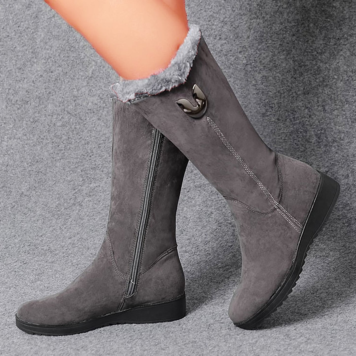 🔥🔥【50% OFF!!!】【35-41】Botas de nieve de terciopelo grueso versátiles hasta media pantorrilla