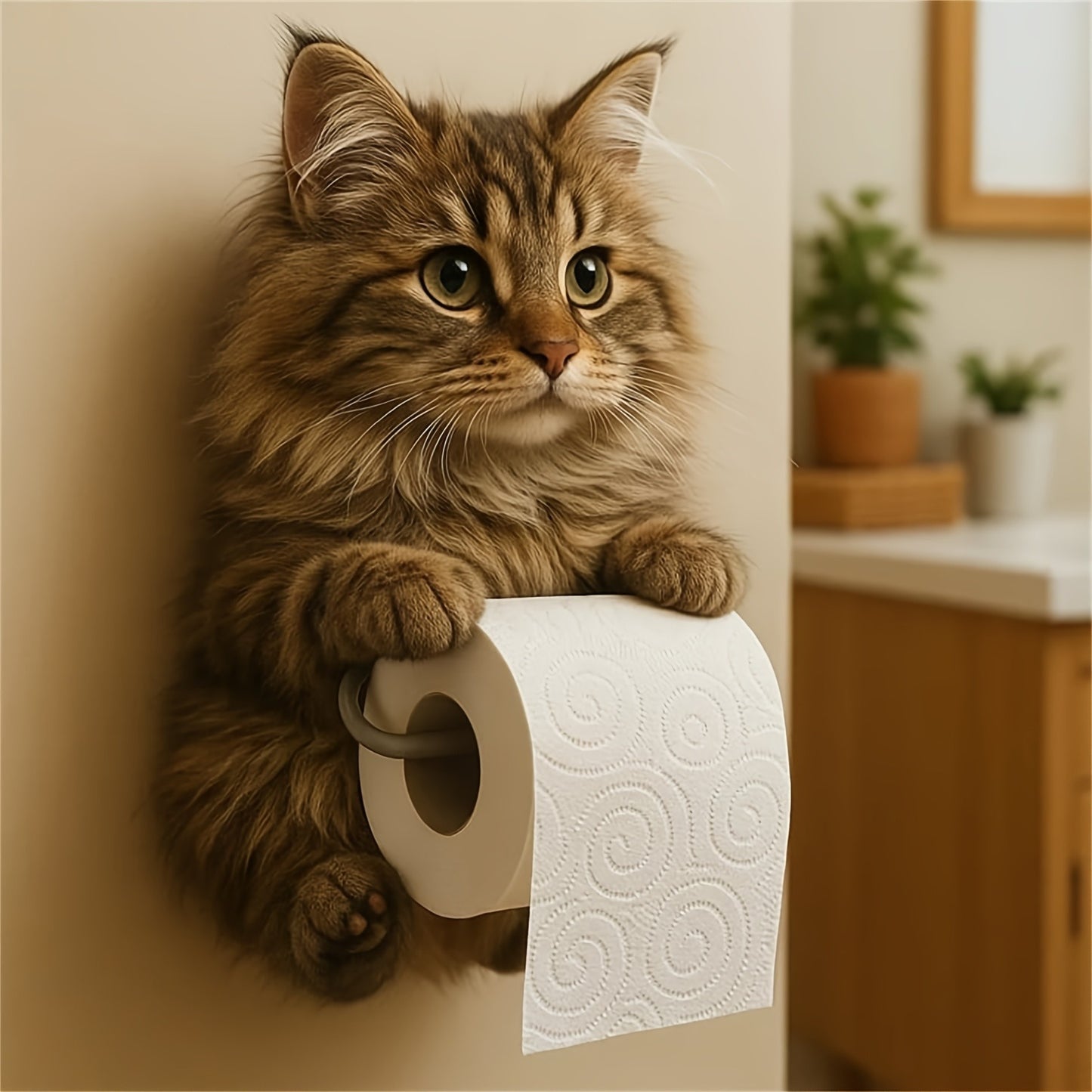 🐱Držiak na toaletný papier s roztomilým mačacím motívom