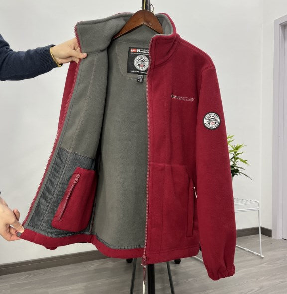 💁♂️💁♂️【XS-3XL】Chaqueta de terciopelo grueso de lana de talla grande informal cálida de otoño e invierno para hombre