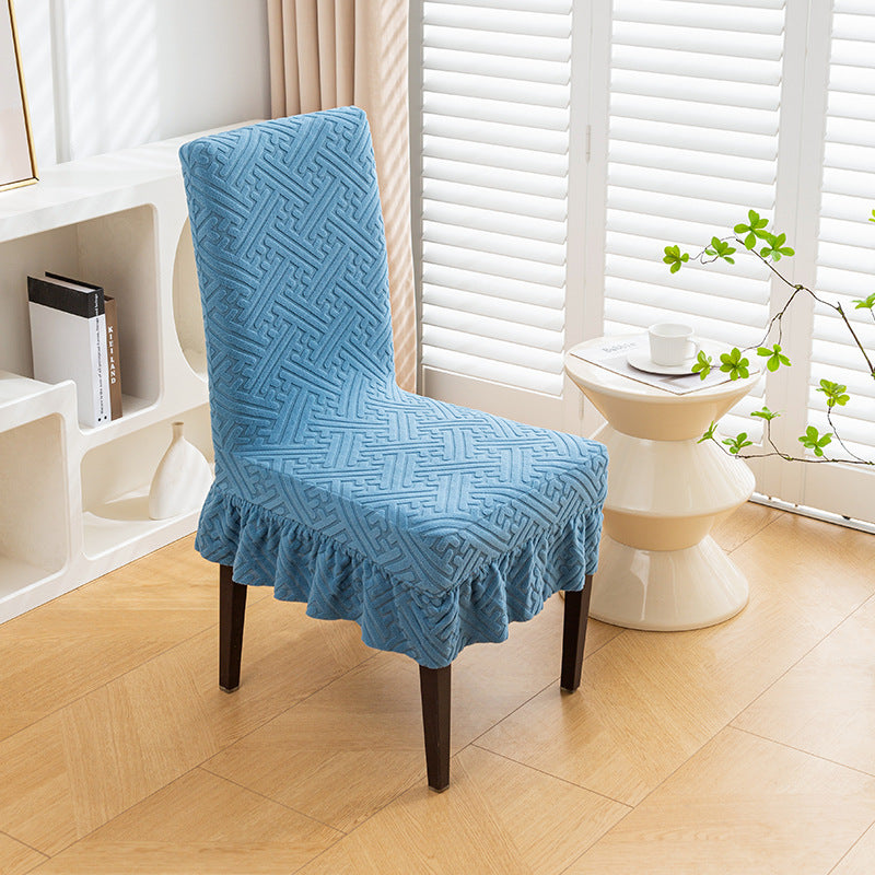 🌈【6 COLORES DISPONIBLES】✨【4 piezas】🪑Falda jacquard simple con respaldo engrosado, funda de asiento universal integrada