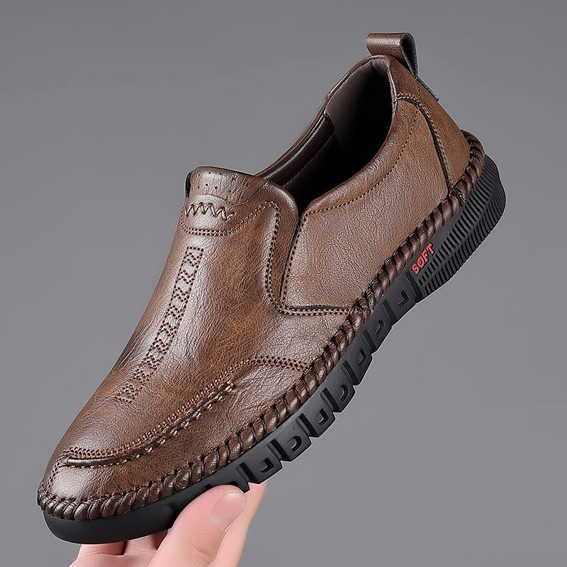 👞【39-44】Zapatillas deportivas casuales para hombre 2025, fabricadas en piel auténtica, con suela suave, antideslizantes, transpirables