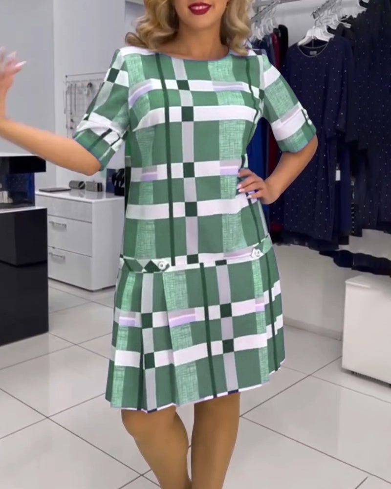 👗 【S-5XL】2025 noua rochie multicolora eleganta in carouri