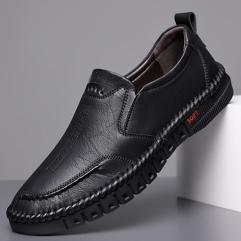 👞【39-44】Zapatillas deportivas casuales para hombre 2025, fabricadas en piel auténtica, con suela suave, antideslizantes, transpirables
