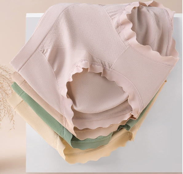 🔥(6 artículos) Último día 50% de descuento: ropa interior de color sólido para mujer de cintura alta antibacteriana de primera calidad