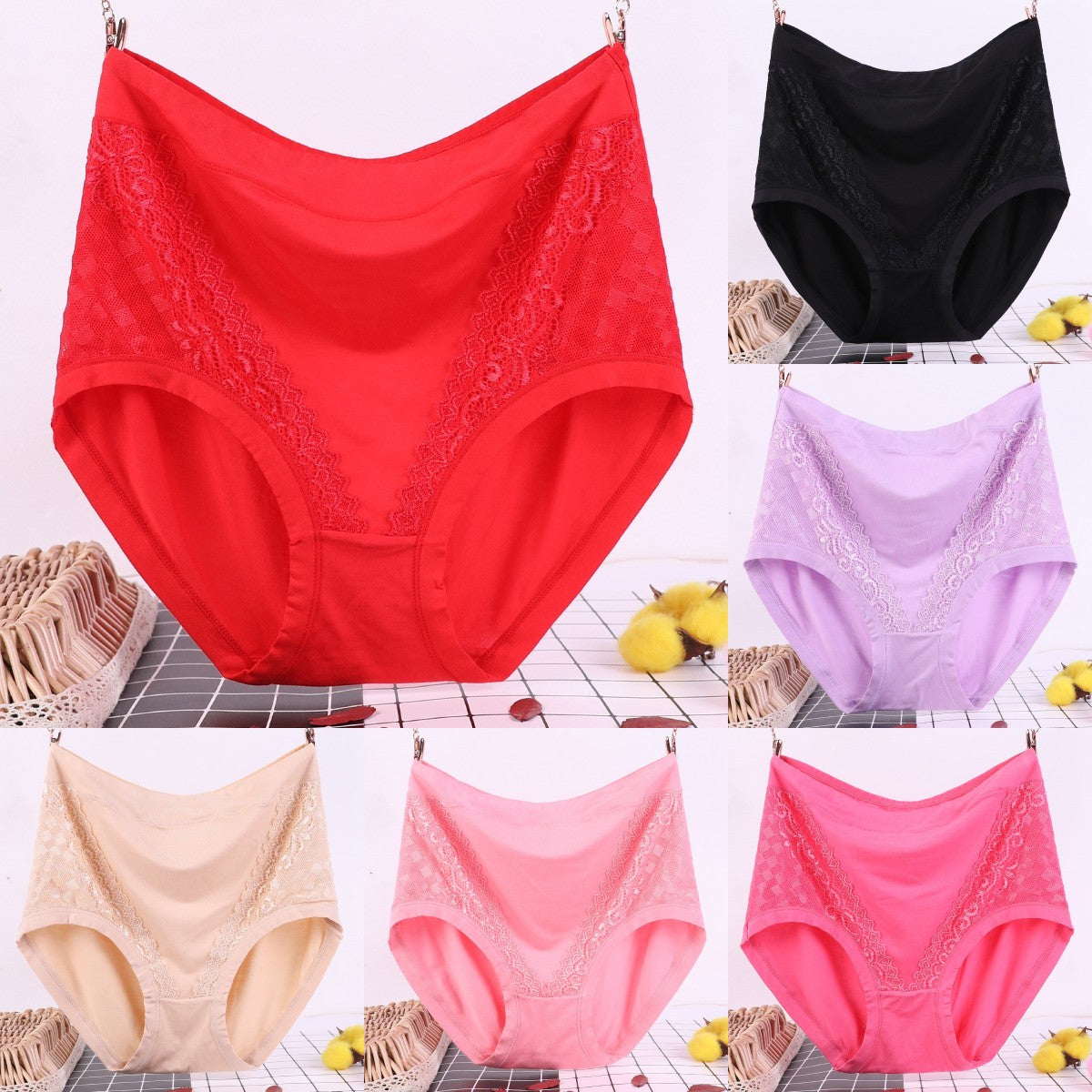 🔥🩲(6 ks)Antibakteriálne nohavičky s vysokým pásom na reguláciu bruška