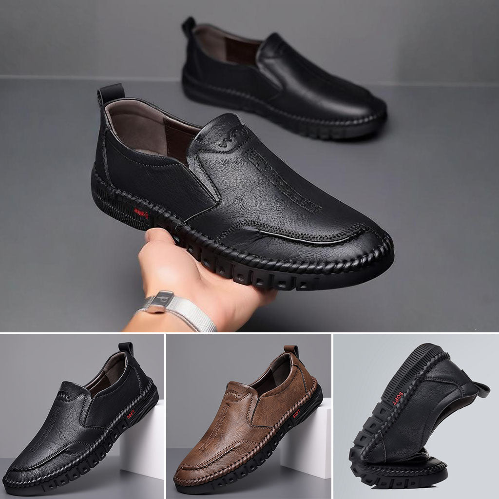 👞【39-44】Zapatillas deportivas casuales para hombre 2025, fabricadas en piel auténtica, con suela suave, antideslizantes, transpirables