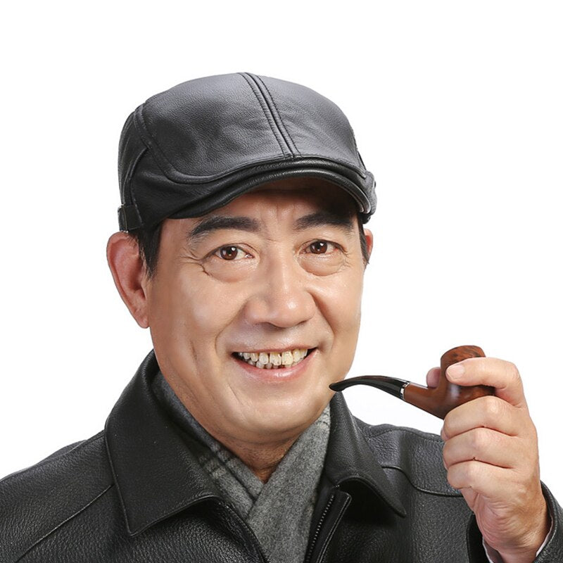 Gorro de piel de oveja de tamaño ajustable para hombre.