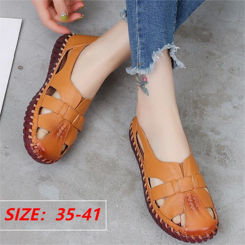 ❤️🥿【35-41】Sandale plate pentru femei din piele moale de piele goală💥