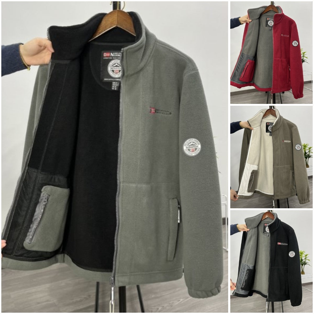 💁♂️💁♂️【XS-3XL】Chaqueta de terciopelo grueso de lana de talla grande informal cálida de otoño e invierno para hombre
