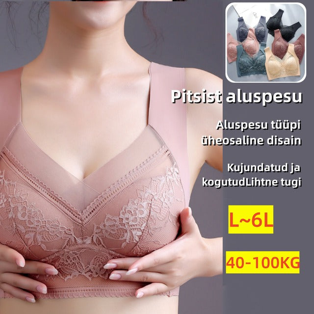 👉【4 piezas】Cómodo sujetador de encaje sin costuras para mujer