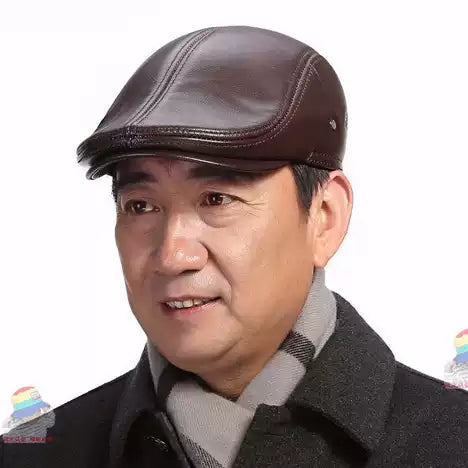 Gorro de piel de oveja de tamaño ajustable para hombre.