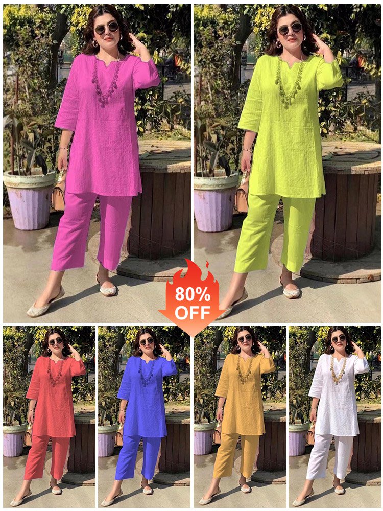 🔥🔥【40-100kg】Set de două piese cu mâneci lungi și pantaloni cu mânecă lungă, la modă, de vară