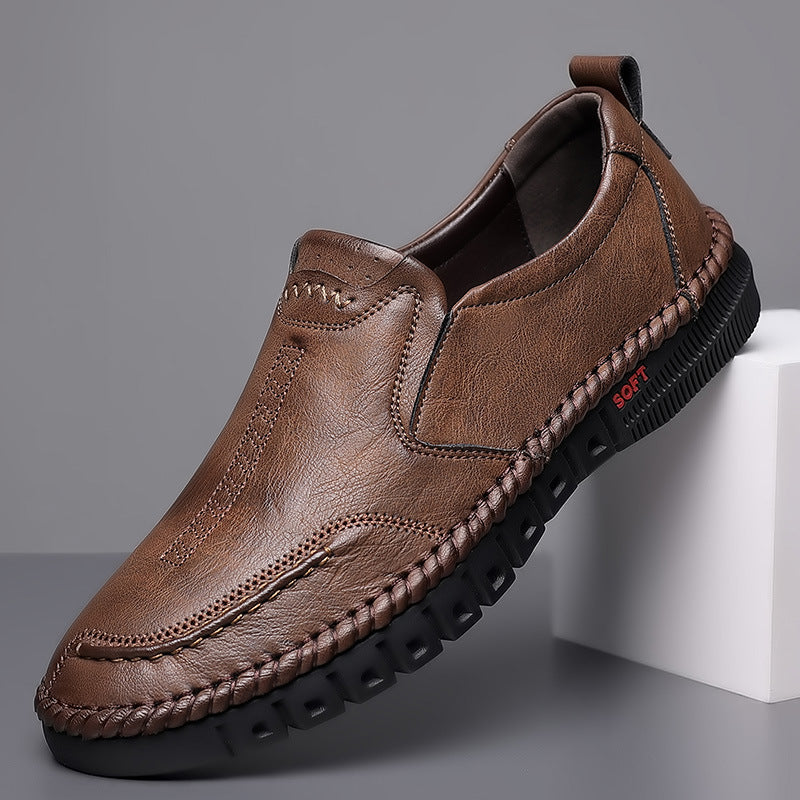 👞【39-44】Zapatillas deportivas casuales para hombre 2025, fabricadas en piel auténtica, con suela suave, antideslizantes, transpirables