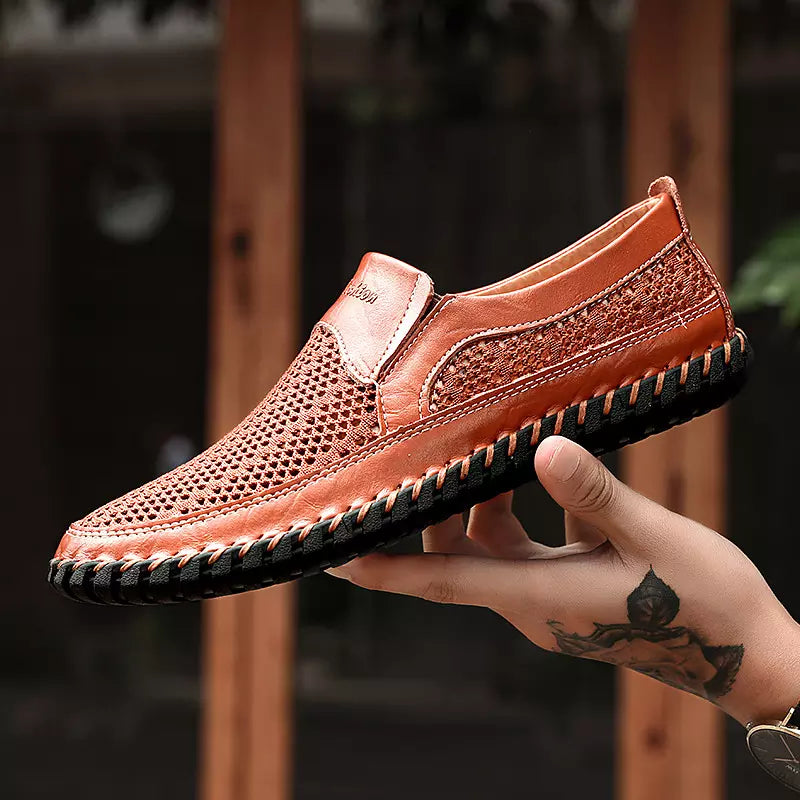 【38-48】 👞2025 nuevos zapatos de malla de verano para hombre, antisudor, antiolor, transpirables y cómodos
