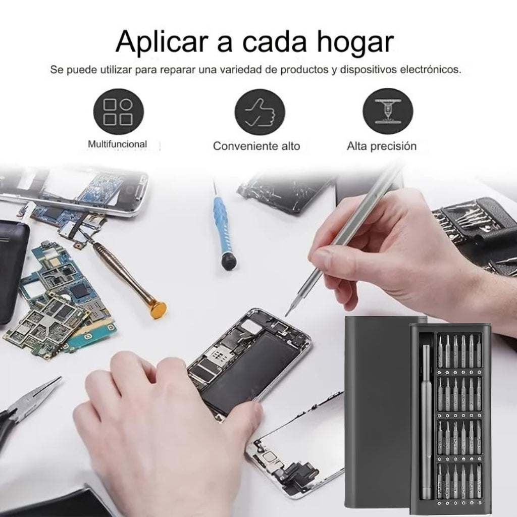 👍【Súper Descuento】🔥【24 en 1】Un juego de destornilladores magnéticos de precisión imprescindible para el hogar