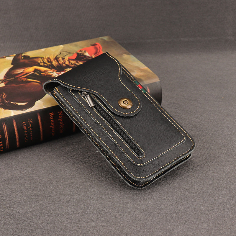 🔥 Moderno y práctico: bolso multifuncional para teléfono móvil de cuero genuino para hombre, fácil de transportar y sin preocupaciones en el trabajo.
