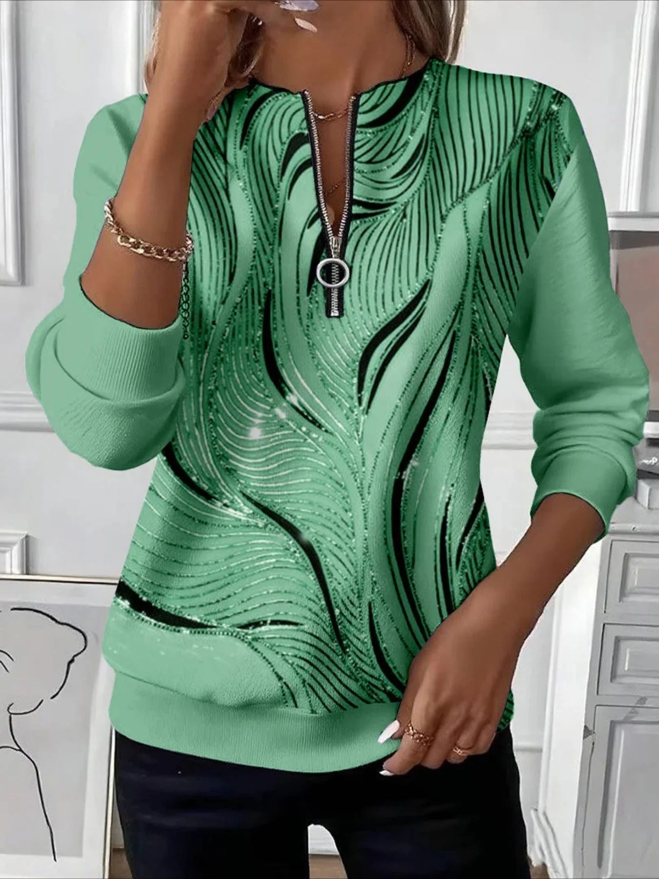 đ„ ăS-5XLă DĂĄmske pruhovanĂ© triÄko s dlhĂœm rukĂĄvom a gombĂkovĂœm zapĂnanĂm â voÄŸnoÄasovĂ©