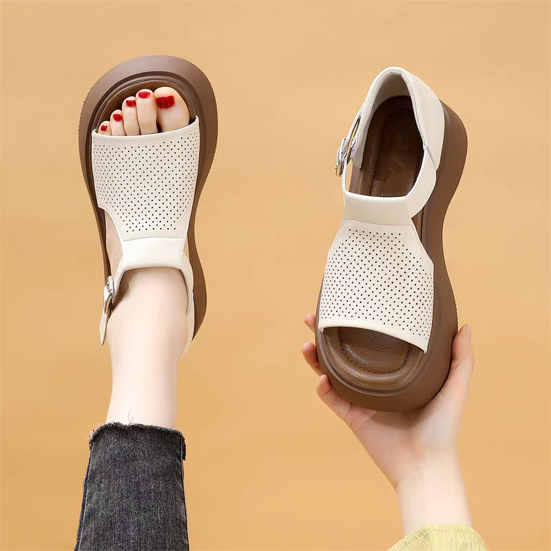 š£ć35-40ćSandale romane casual pentru femei, la modÄ Či versatile, cu gurÄ de peČte Či talpÄ goalÄ