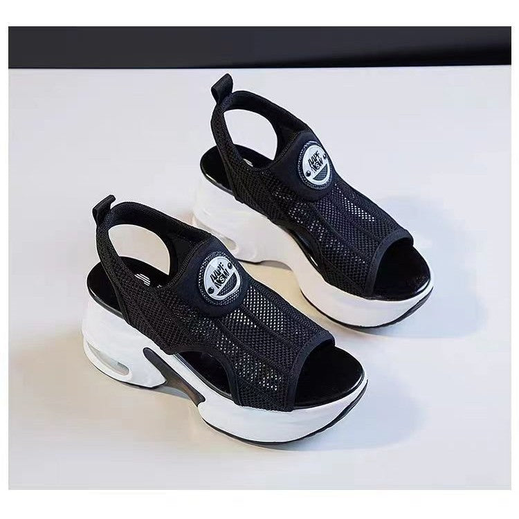 💗【35-40】Nové športové sandále na zvýšenie výšky z roku 2025, dámske módne sieťované sandále s hrubou podrážkou