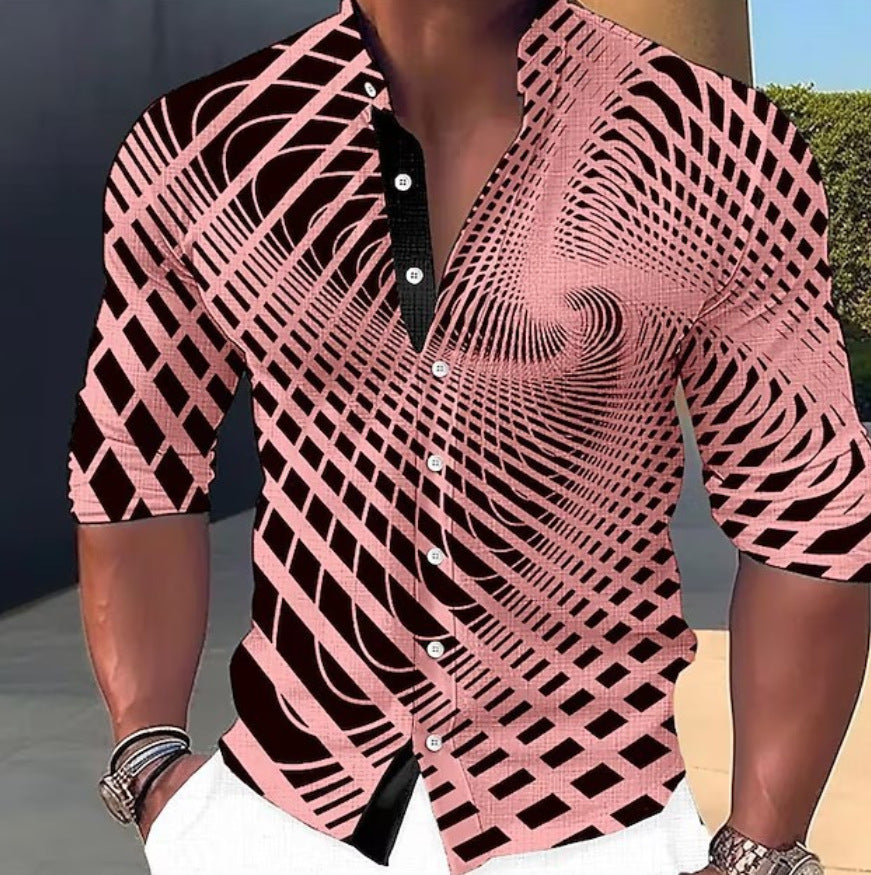 🔥👔【S-6XL】Camisa estampada de algodón para hombre