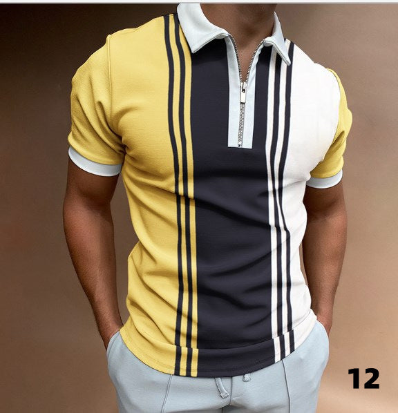 👕【S-5XL】Polo deportivo con cremallera para hombre