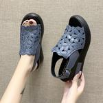 【35-40】Sandalias de suela blanda, botas retro de suela blanda