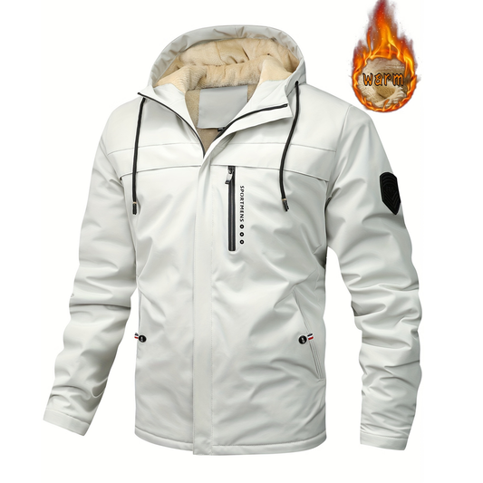 🧥🔥【XS-XL】Chaqueta con capucha de forro polar cálido para hombre Chaqueta de invierno al aire libre Chaqueta impermeable