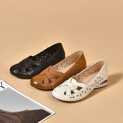 😍【35-40】Dámské letní prodyšné ortopedické boty s dutým síťovaným svrškem a nízkým podpatkem