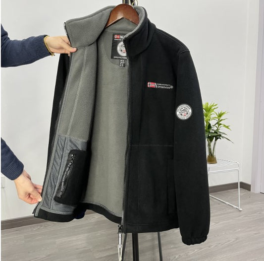 Férfi vastag gyapjú bársonykabát, plus size, meleg és kényelmes őszre és télre