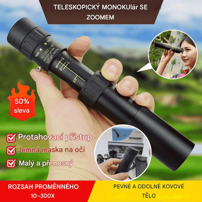 🔥🔥【Sada 6 kusů】🔥 Monokulární dalekohled s 10–300násobným zoomem