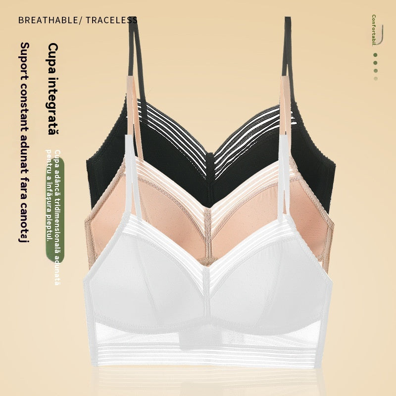 😍【Pachet de 3 piese】👙【S-3XL】Sutien în formă de U din dantelă ultra-subțire de vară, fără spate