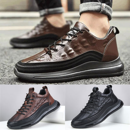 【38-48】2025 nuevas zapatillas de plataforma con patrón de cocodrilo a la moda para hombre