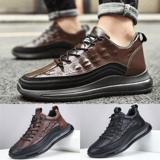 【38-48】2025 nuevas zapatillas de plataforma con patrón de cocodrilo a la moda para hombre