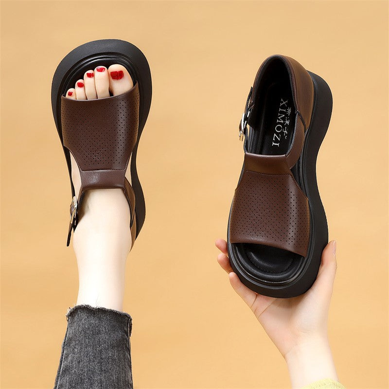 📣【35-40】Sandale romane casual pentru femei, la modă și versatile, cu gură de pește și talpă goală