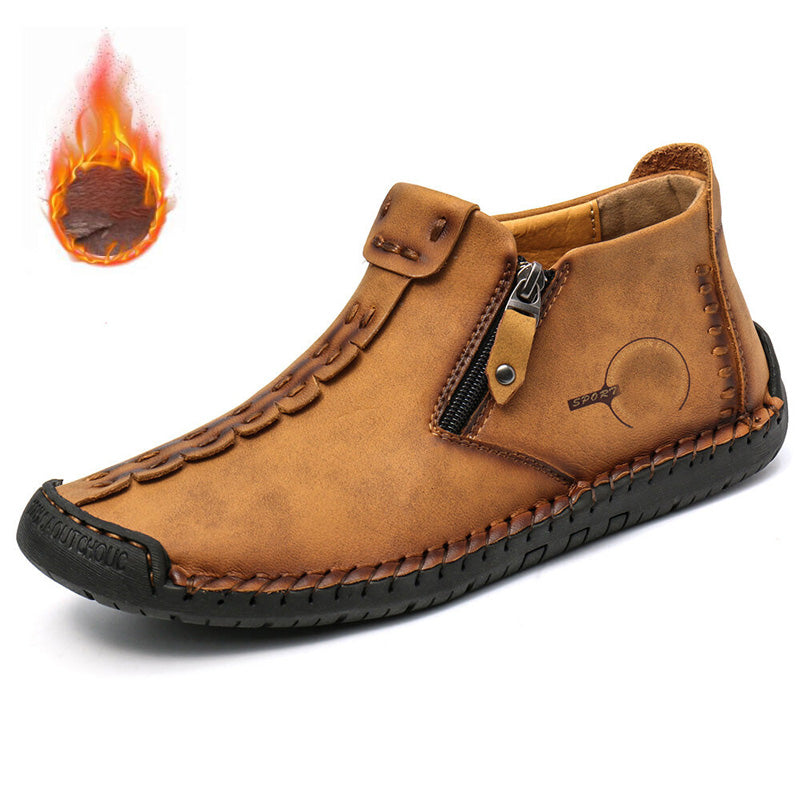 🔥🥾Botas de invierno para hombre con cremallera, cálidas, cómodas y forradas de felpa.