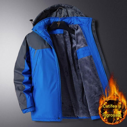 🔥Pánska zahustená zamatová nepremokavá a mrazuvzdorná zimná vetruodolná horolezecká bunda