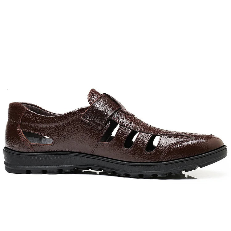 🔥【50% OFF】【39-44】Sandale de vară din piele naturală pentru bărbați, respirabile