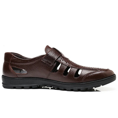 🔥【50% OFF】【39-44】Sandale de vară din piele naturală pentru bărbați, respirabile