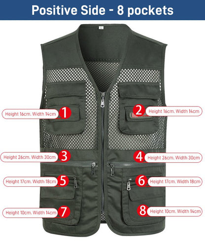 🔥Ležérna funkčná vesta s viacerými vreckami 【XL-4XL】